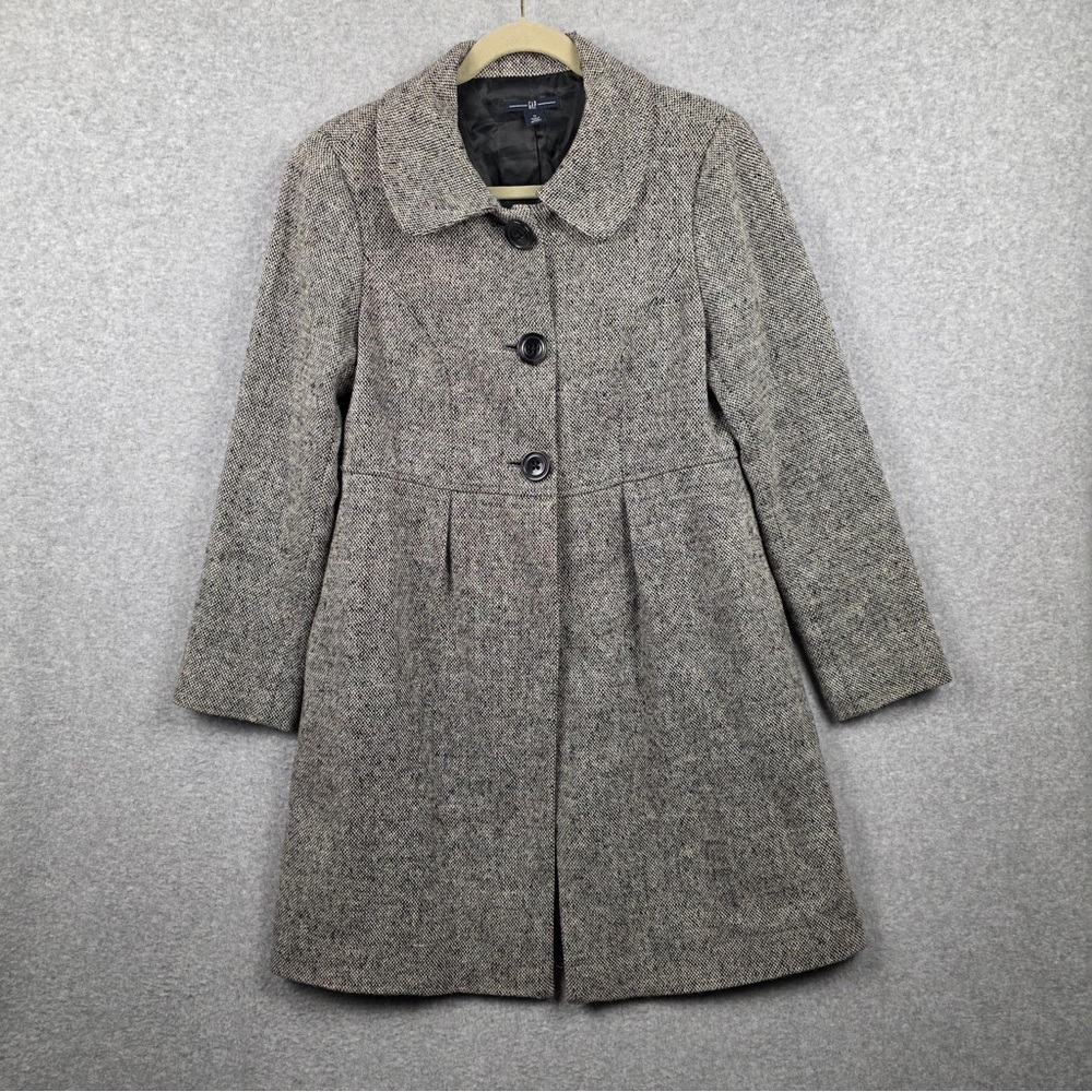 GAP Women's Gray Tweed Pea Coat size M